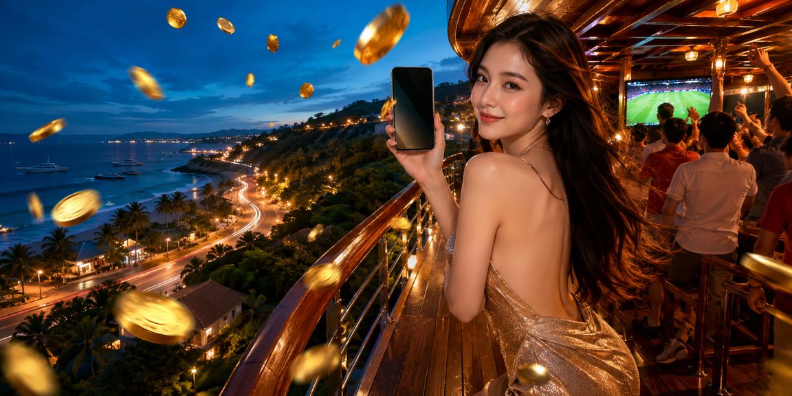 Người dùng dùng điện thoại truy cập 789wn tại quán cà phê ven biển Mũi Né